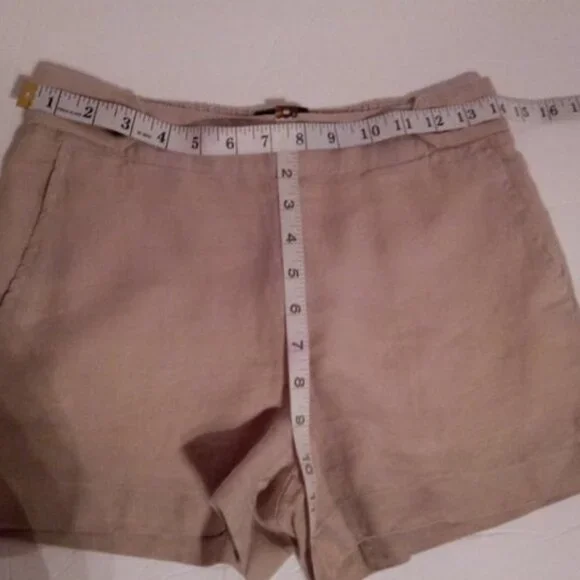 Tahari tan Linen shorts sz XS - Picture 7 of 8